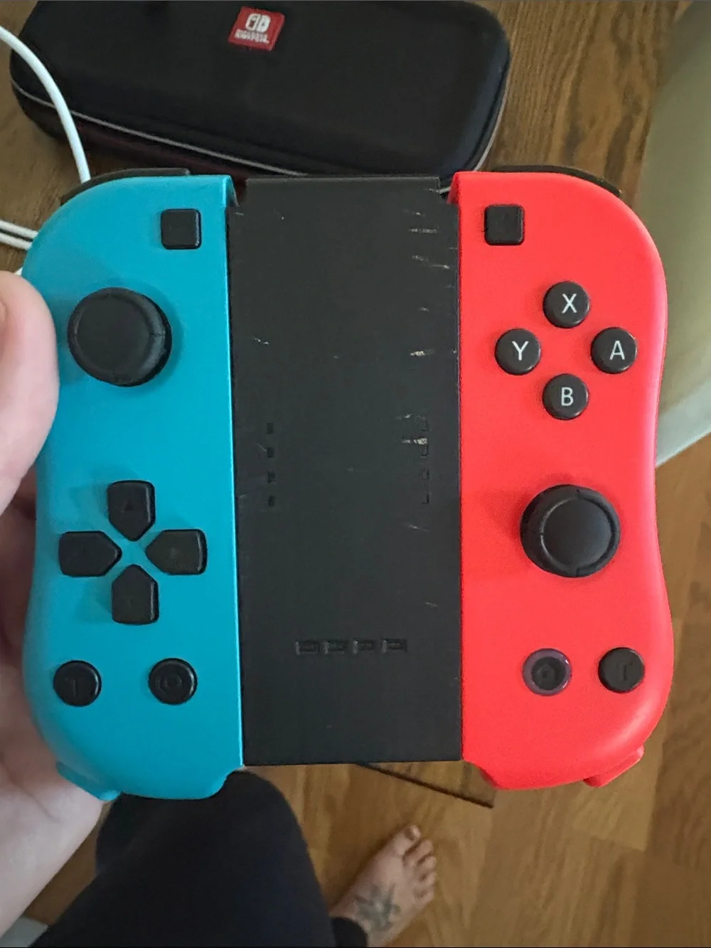 Nintendo Neon Blue & Neon Red Joy-Con Pair with White Wired Pro Controller